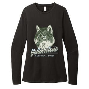 Yellowstone National Park Wolf Logo Womens CVC Long Sleeve Shirt