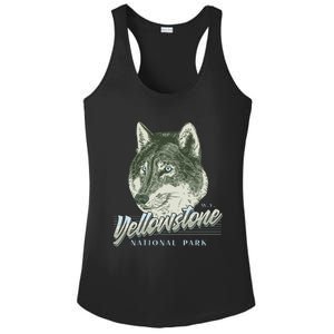 Yellowstone National Park Wolf Logo Ladies PosiCharge Competitor Racerback Tank