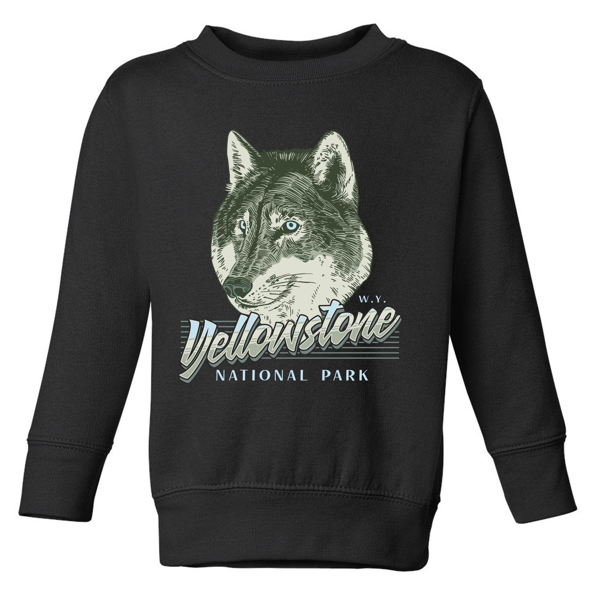Yellowstone National Park Wolf Logo Toddler Sweatshirt