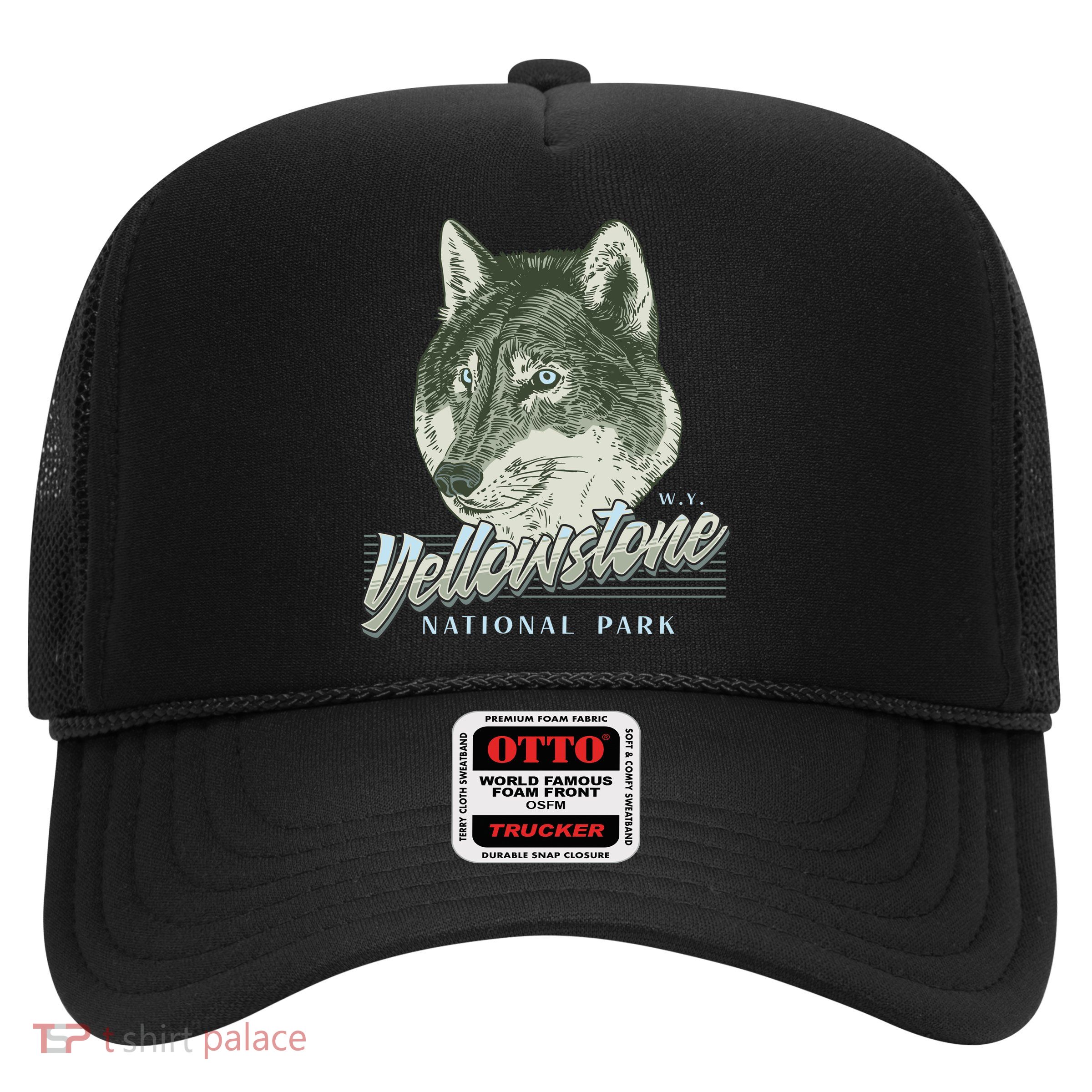 Yellowstone National Park Wolf Logo Trucker Hat
