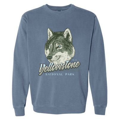 Yellowstone National Park Wolf Logo Garment-Dyed Sweatshirt