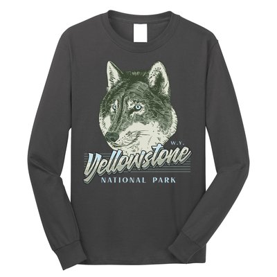 Yellowstone National Park Wolf Logo Long Sleeve Shirt