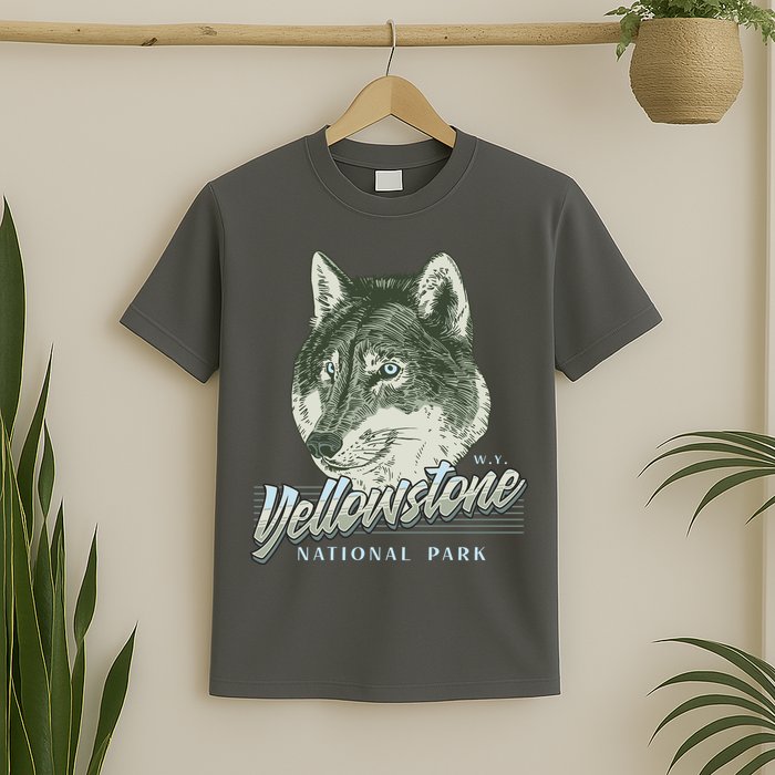 Yellowstone National Park Wolf Logo T-Shirt