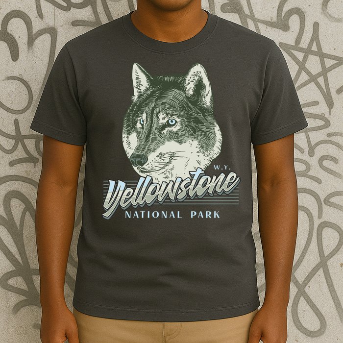 Yellowstone National Park Wolf Logo T-Shirt
