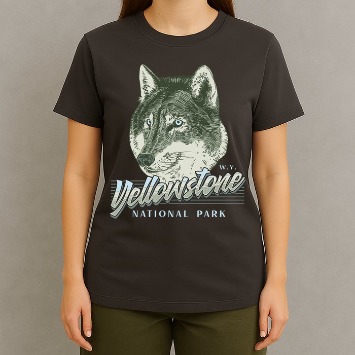 Yellowstone National Park Wolf Logo T-Shirt