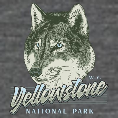 Yellowstone National Park Wolf Logo T-Shirt