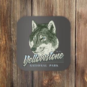 Yellowstone National Park Wolf Logo Coaster