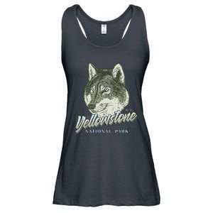 Yellowstone National Park Wolf Logo Ladies Essential Flowy Tank