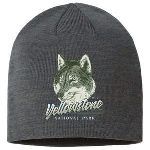 Yellowstone National Park Wolf Logo Sustainable Beanie