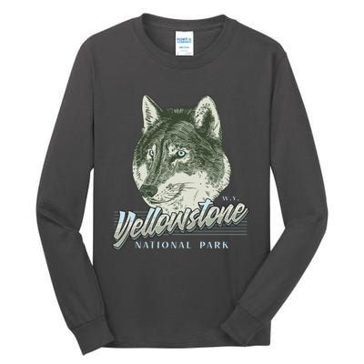 Yellowstone National Park Wolf Logo Tall Long Sleeve T-Shirt