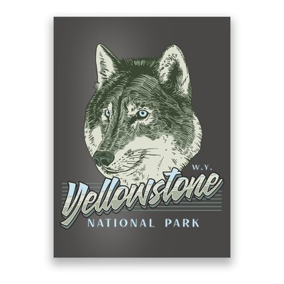 Yellowstone National Park Wolf Logo Poster