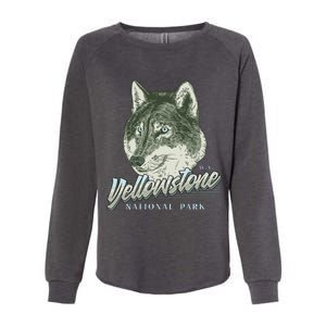 Yellowstone National Park Wolf Logo Womens California Wash Sweatshirt