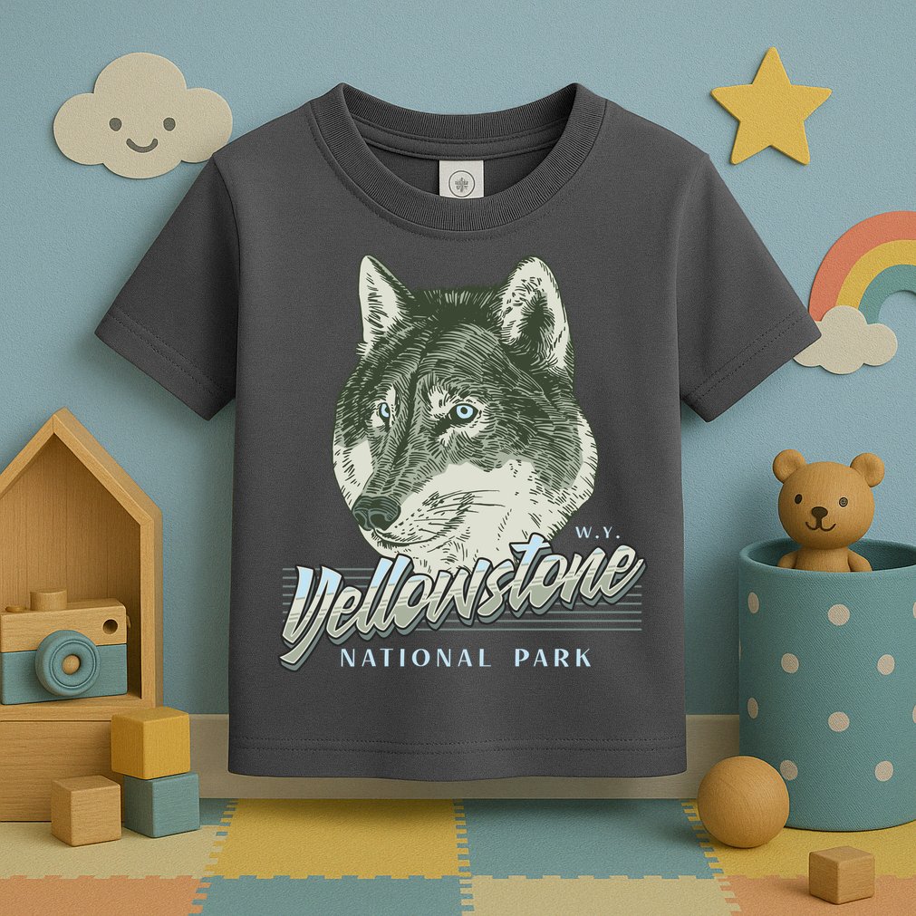 Yellowstone National Park Wolf Logo Toddler T-Shirt