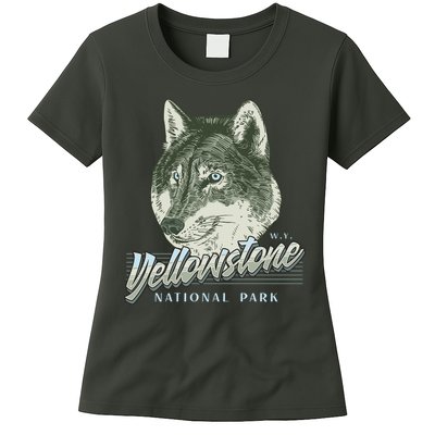 Yellowstone National Park Wolf Logo Womens T-Shirt