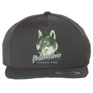 Yellowstone National Park Wolf Logo Wool Snapback Cap