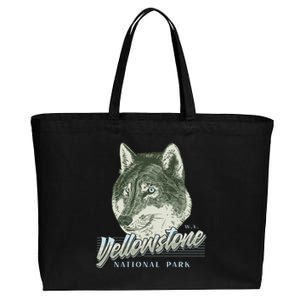 Yellowstone National Park Wolf Logo Cotton Canvas Jumbo Tote