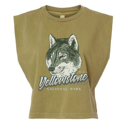 Yellowstone National Park Wolf Logo Garment-Dyed Women's Muscle Tee