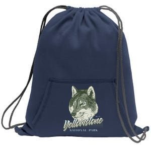 Yellowstone National Park Wolf Logo Sweatshirt Cinch Pack Bag