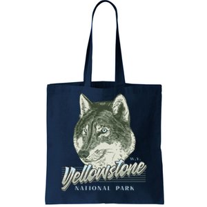 Yellowstone National Park Wolf Logo Tote Bag