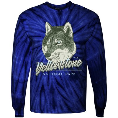 Yellowstone National Park Wolf Logo Tie-Dye Long Sleeve Shirt