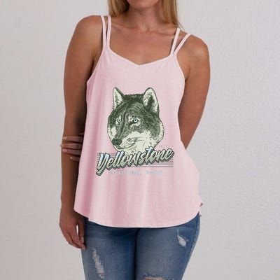 Yellowstone National Park Wolf Logo Women's Strappy Tank