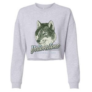 Yellowstone National Park Wolf Logo Cropped Pullover Crew