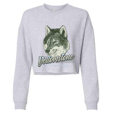 Yellowstone National Park Wolf Logo Cropped Pullover Crew