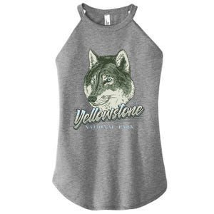 Yellowstone National Park Wolf Logo Women's Perfect Tri Rocker Tank