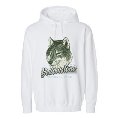 Yellowstone National Park Wolf Logo Garment-Dyed Fleece Hoodie