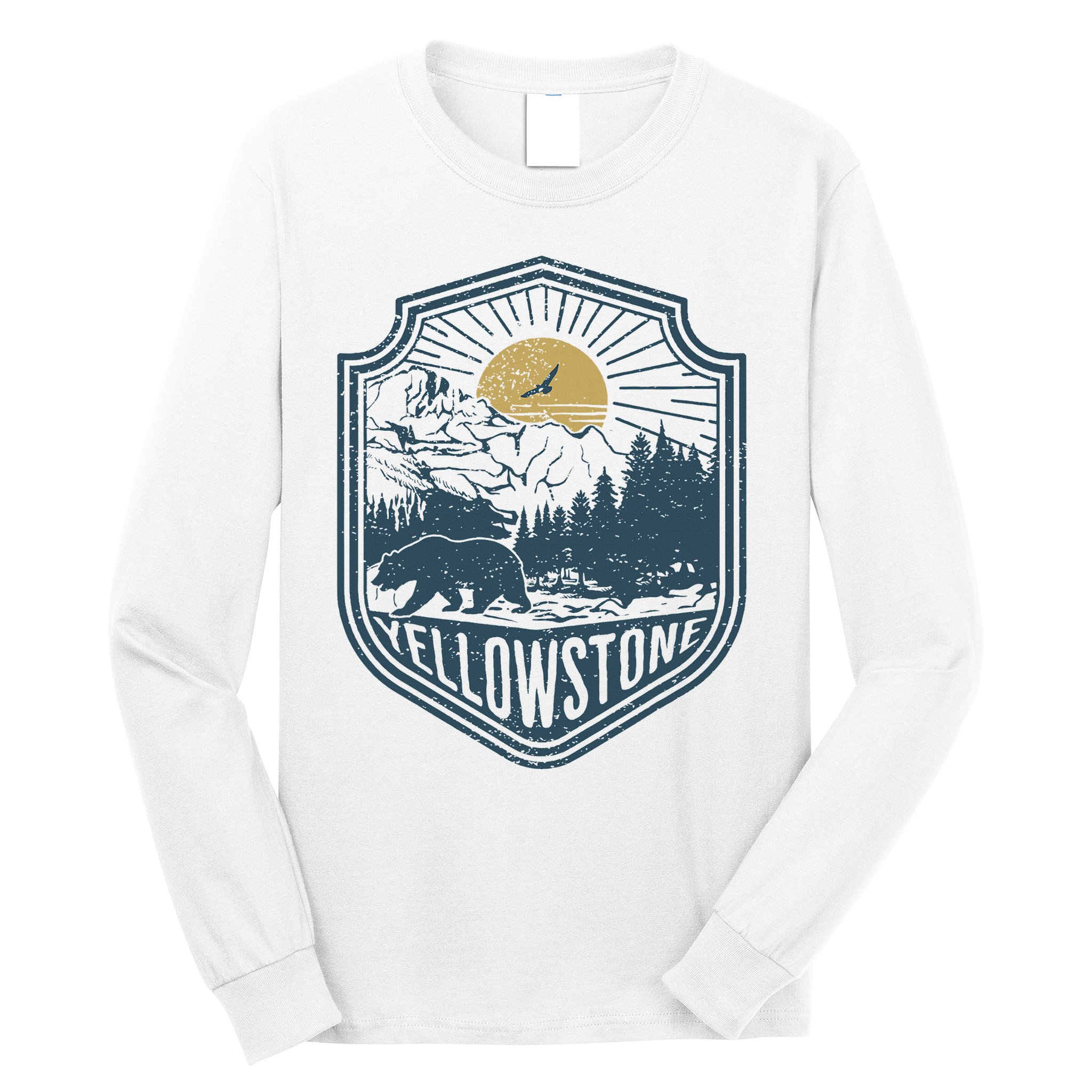 Yellowstone National Park Bear Nature Hiking Outdoors Long Sleeve Shirt