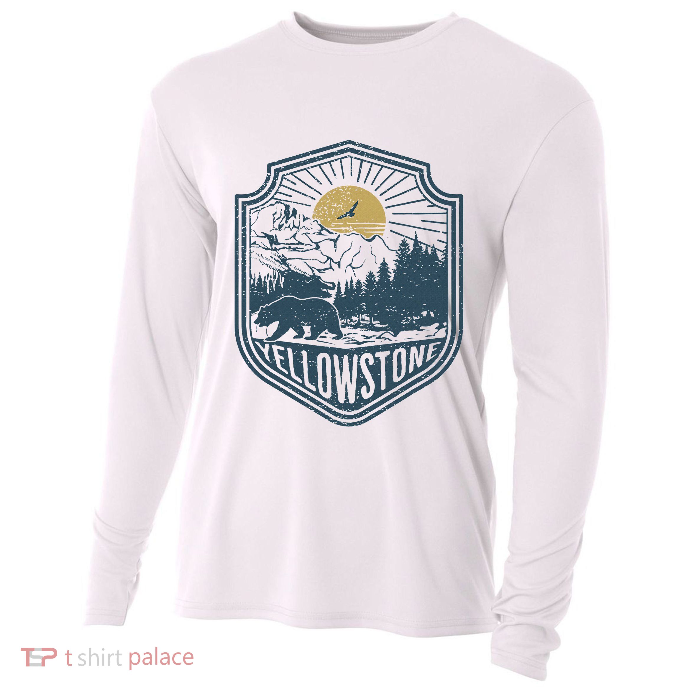 Yellowstone National Park Bear Nature Hiking Outdoors Cooling Performance Long Sleeve Crew