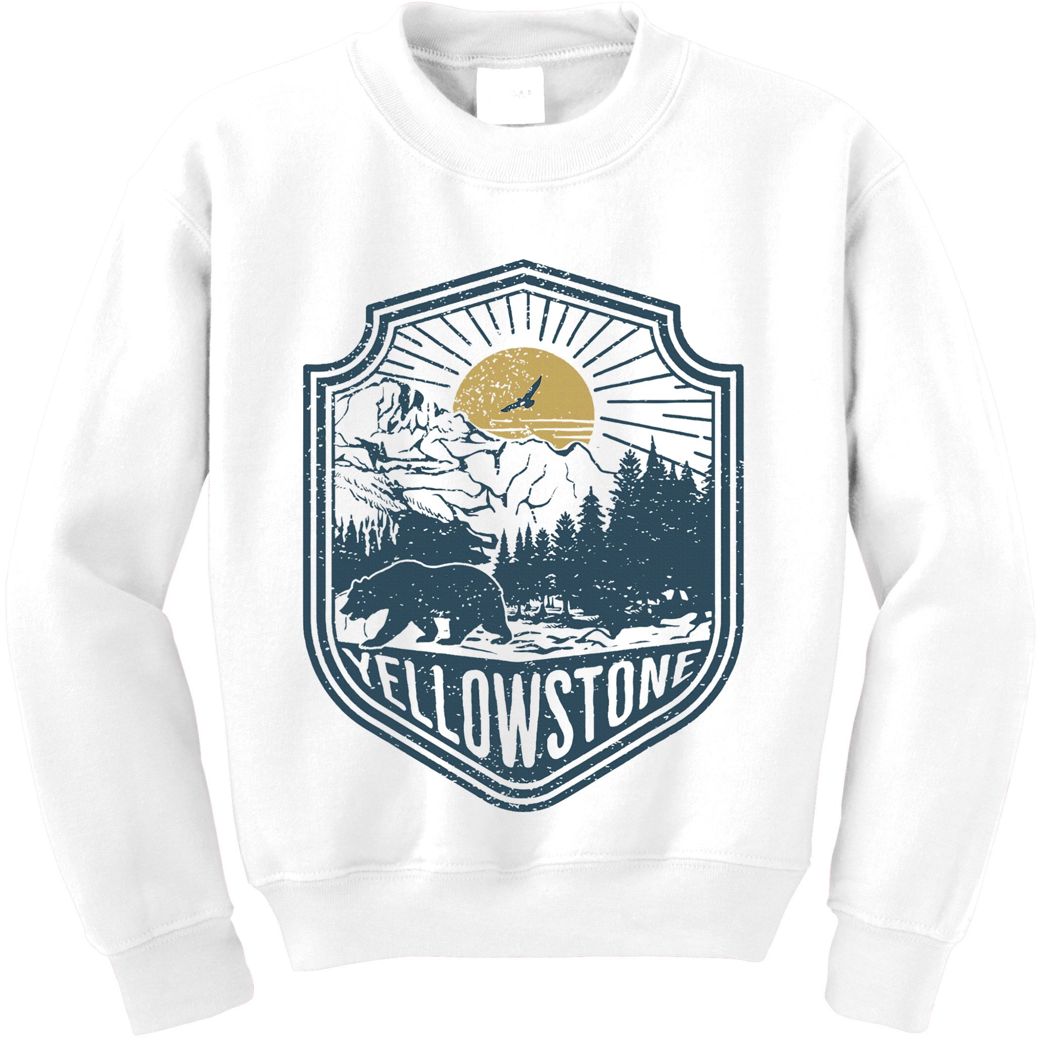 Yellowstone National Park Bear Nature Hiking Outdoors Kids Sweatshirt