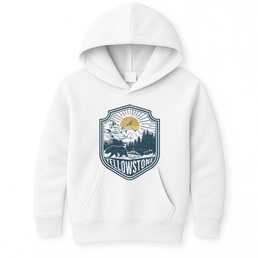 Yellowstone National Park Bear Nature Hiking Outdoors Kids Hoodie