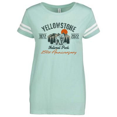 Yellowstone National Park 150th Anniversary Memorabilia Long Sleeve Enza Ladies Jersey Football T-Shirt