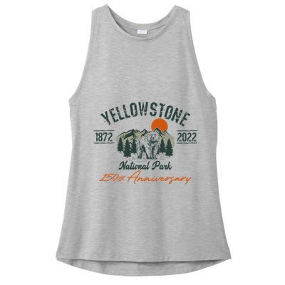 Yellowstone National Park 150th Anniversary Memorabilia Long Sleeve Ladies PosiCharge Tri-Blend Wicking Tank