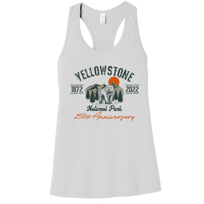 Yellowstone National Park 150th Anniversary Memorabilia Long Sleeve Women's Racerback Tank