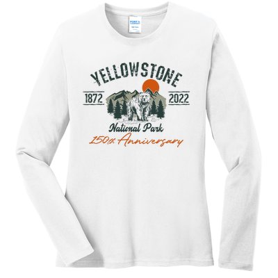 Yellowstone National Park 150th Anniversary Memorabilia Long Sleeve Ladies Long Sleeve Shirt