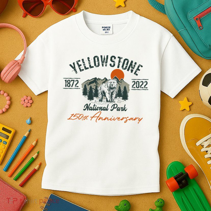 Yellowstone National Park 150th Anniversary Memorabilia Long Sleeve Kids T-Shirt