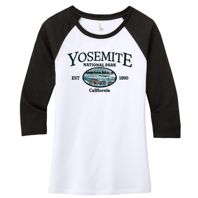 Yosemite National Park Women's Tri-Blend 3/4-Sleeve Raglan Shirt