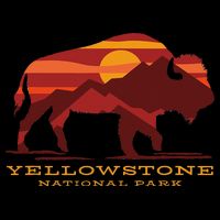 Yellowstone National Park Wyoming Buffalo Bison Sunset Backpack