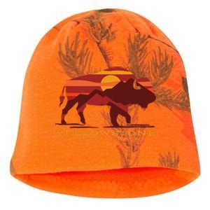 Yellowstone National Park Wyoming Buffalo Bison Sunset Kati - Camo Knit Beanie