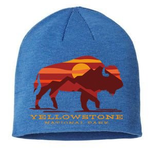 Yellowstone National Park Wyoming Buffalo Bison Sunset Sustainable Beanie