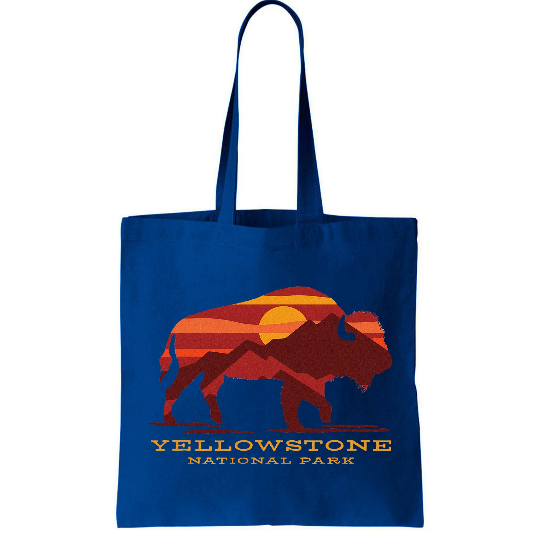 Yellowstone National Park Wyoming Buffalo Bison Sunset Bag