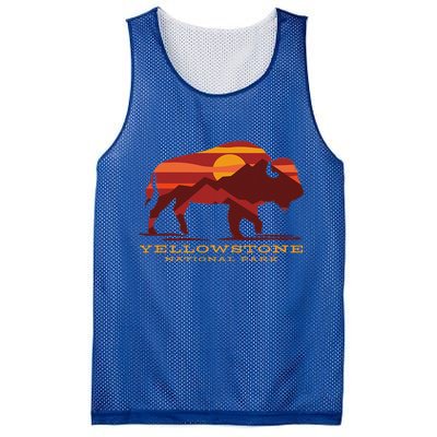 Yellowstone National Park Wyoming Buffalo Bison Sunset Mesh Reversible Basketball Jersey Tank