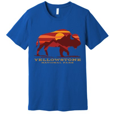 Yellowstone National Park Wyoming Buffalo Bison Sunset Premium T-Shirt