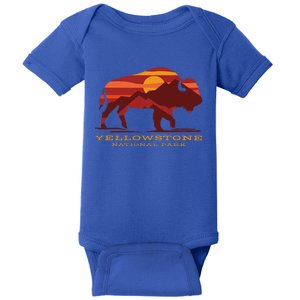 Yellowstone National Park Wyoming Buffalo Bison Sunset Baby Bodysuit