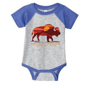 Yellowstone National Park Wyoming Buffalo Bison Sunset Infant Baby Jersey Bodysuit