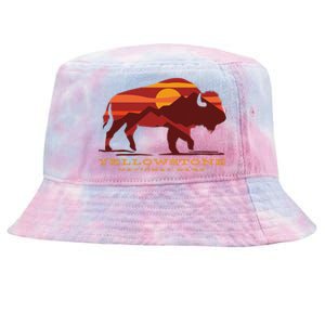 Yellowstone National Park Wyoming Buffalo Bison Sunset Tie-Dyed Bucket Hat