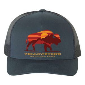 Yellowstone National Park Wyoming Buffalo Bison Sunset Yupoong Adult 5-Panel Trucker Hat