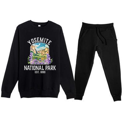 Yosemite National Park Lupine Vintage Gift Premium Crewneck Sweatsuit Set